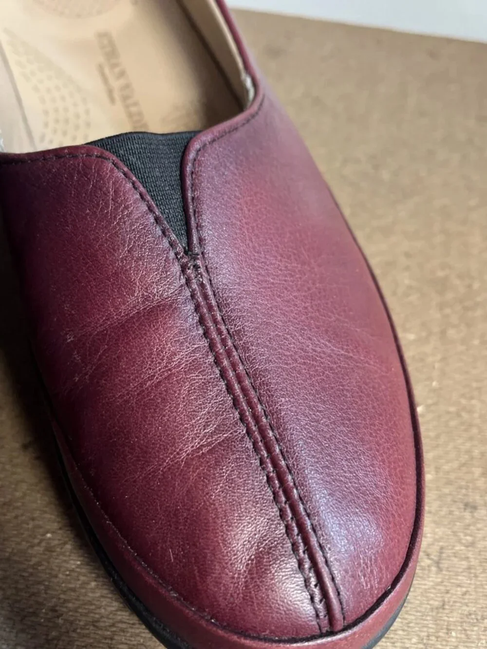 Ethan Valdes Burgundy Leather Loafers Slip On Size EU 6: US 8.5